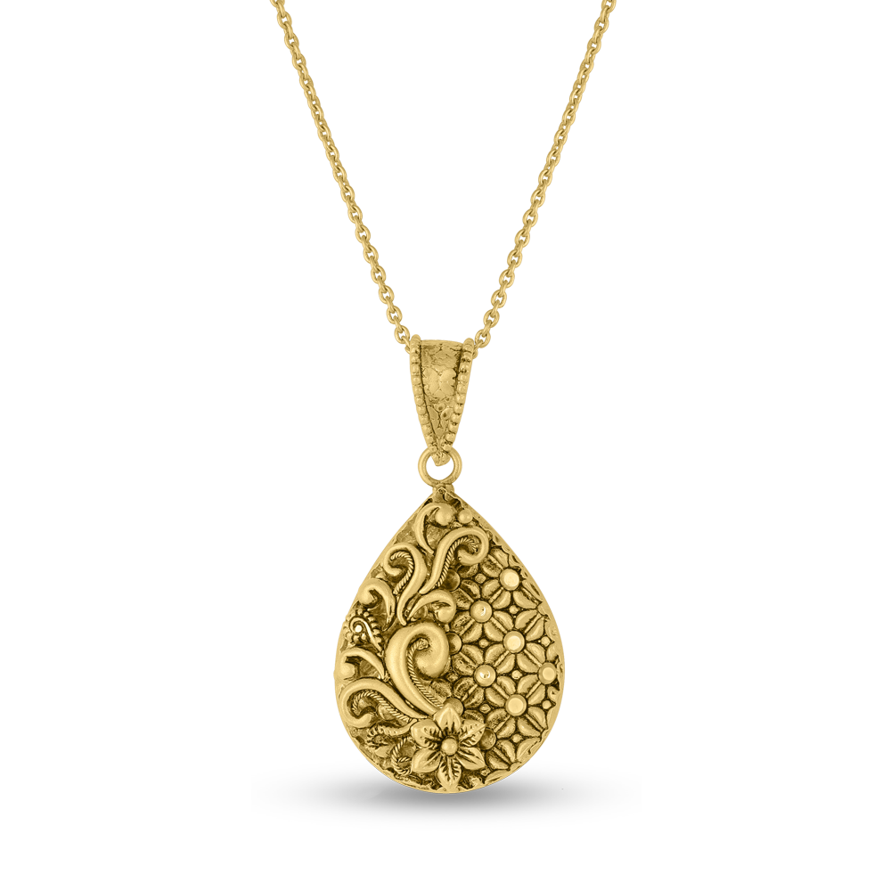 قلادة ذهبية من الذهب عيار 22 قيراط على شكل كمثرى | مجموعة أرماري قلادة ذهبية من الذهب عيار 22 قيراط على شكل كمثرى | مجموعة أرماري