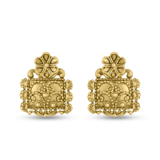 22ct Gold Antique Finish Stud Earring | Armari Collection