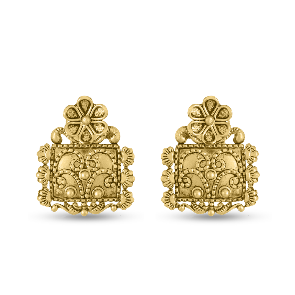 22 Ayar Altın Antik Kaplama Saplama Küpe | Armari Koleksiyonu 22 Ayar Altın Antik Kaplama Saplama Küpe | Armari Koleksiyonu