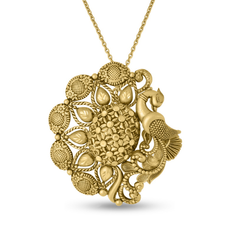 قلادة طاووس من الذهب عيار 22 قيراط | مجموعة أرماري قلادة طاووس من الذهب عيار 22 قيراط | مجموعة أرماري