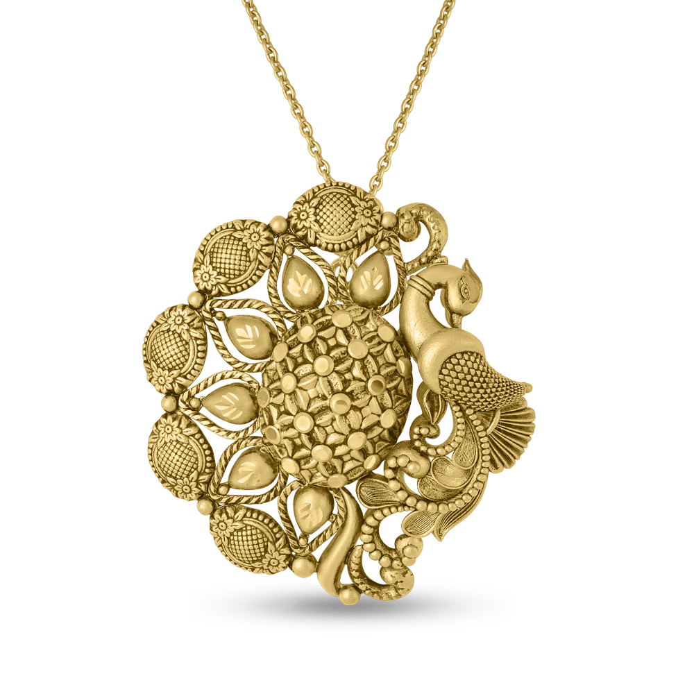 قلادة طاووس من الذهب عيار 22 قيراط | مجموعة أرماري قلادة طاووس من الذهب عيار 22 قيراط | مجموعة أرماري