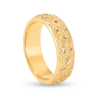22ct Sunrise Gold Band with Diamond | Size M 22ct Sunrise Gold Band with Diamond | Size M