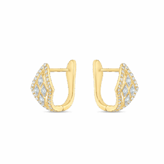 Geometric Diamond Hoop Studs