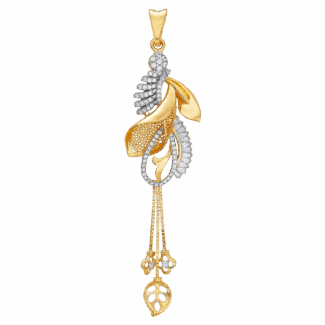 22ct Gold CZ Stone Charm Peacock Pendant