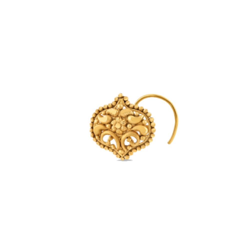 دبوس أنف مصنوع يدوياً من الذهب عيار 22 قيراط | مجموعة الوردية دبوس أنف مصنوع يدوياً من الذهب عيار 22 قيراط | مجموعة الوردية