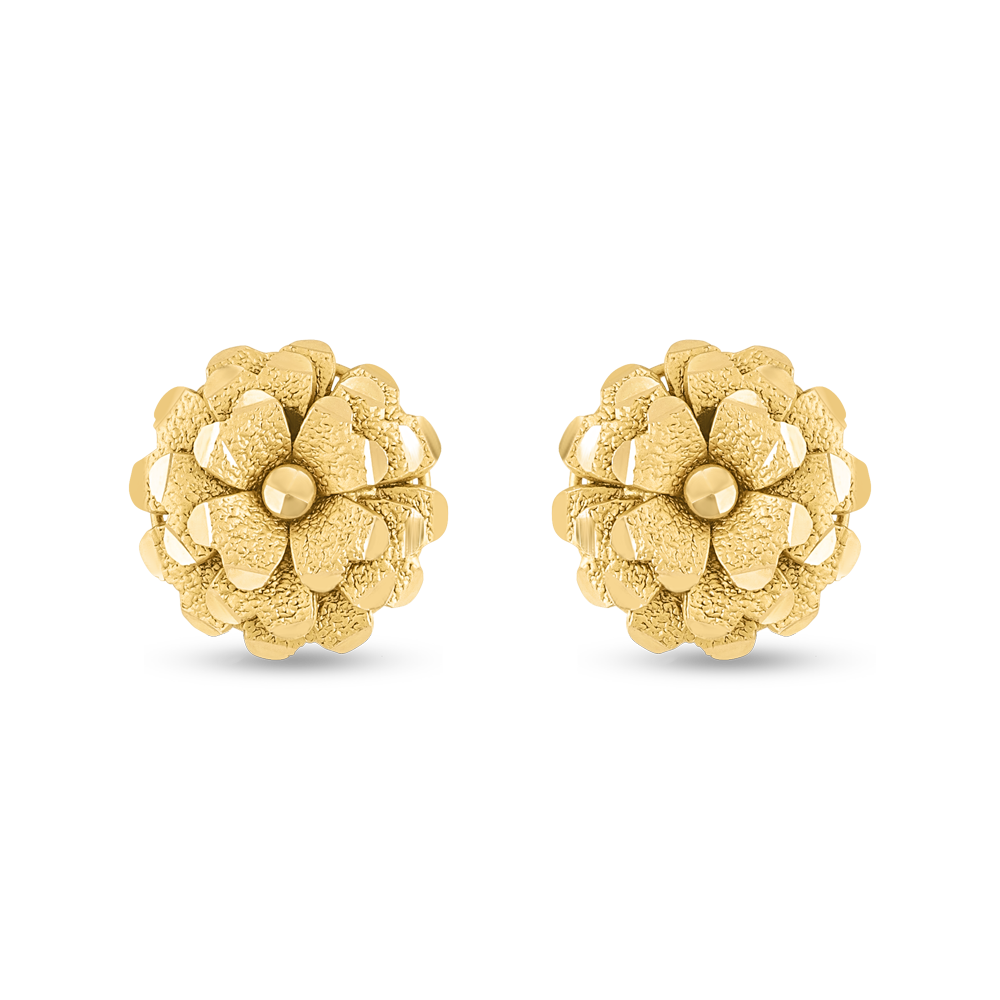 22 Ayar Sarı Altın Çiçek Küpe Çıtçıt | 13,5 mm 22 Ayar Sarı Altın Çiçek Küpe Çıtçıt | 13,5 mm