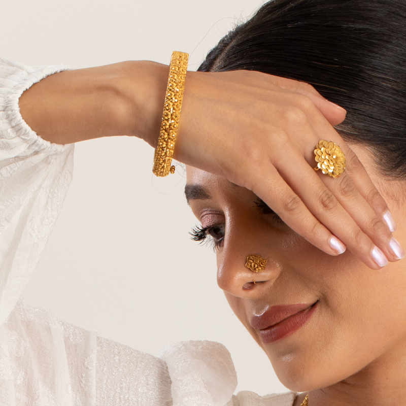 Rozetler Koleksiyonu Gelin için 22 Ayar Altın Bileklik | 2,5 Beden Rozetler Koleksiyonu Gelin için 22 Ayar Altın Bileklik | 2,5 Beden