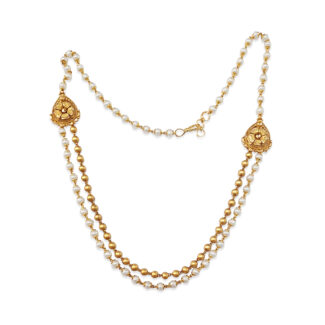 22ct Gold Necklace with Gold Bead and Pearl Chain 22ct Gold Necklace with Gold Bead and Pearl Chain