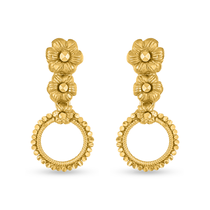 22ct Sunrise Gold Rosette Tropfenohrring 22ct Sunrise Gold Rosette Tropfenohrring