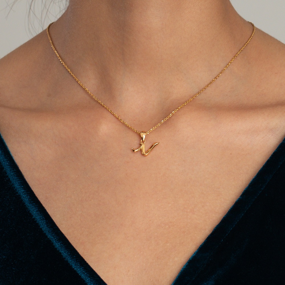 Initial N Gündoğumu Altın Kolye Initial N Gündoğumu Altın Kolye