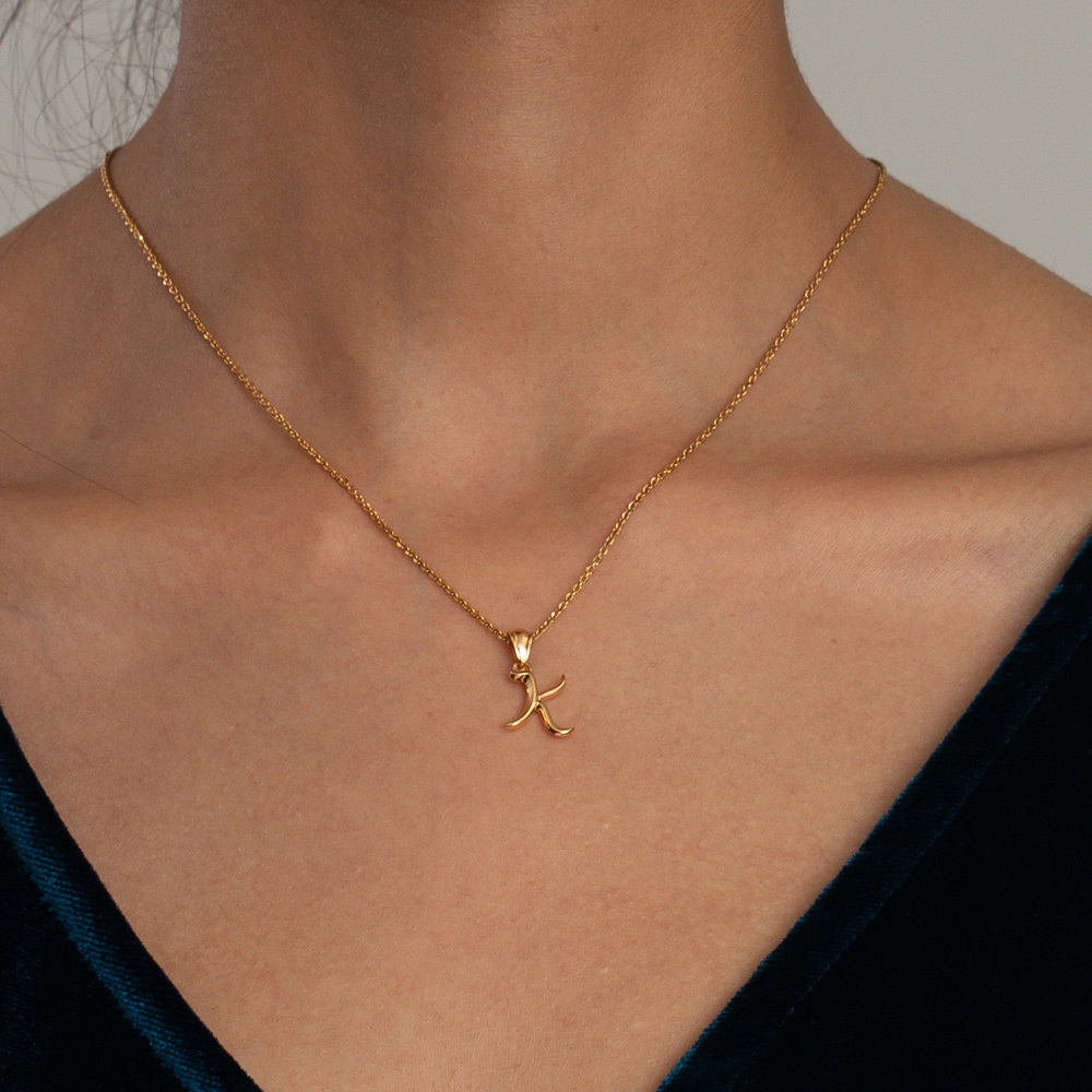 22 Ayar Gündoğumu Altın Baş Harfi K Kolye | Vinyasa Koleksiyonu 22 Ayar Gündoğumu Altın Baş Harfi K Kolye | Vinyasa Koleksiyonu