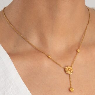 22ct Sunrise Gold Rosette Flower Necklace