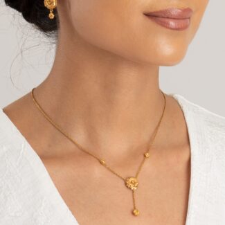 22ct Sunrise Gold Rosette Flower Necklace