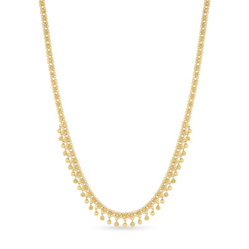 سلسال من الذهب عيار 22 قيراط | مجموعة الورود | 16.5 بوصة سلسال من الذهب عيار 22 قيراط | مجموعة الورود | 16.5 بوصة