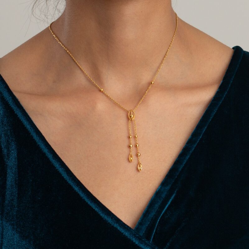 22 Ayar Gündoğumu Altın Lariat Kolye 22 Ayar Gündoğumu Altın Lariat Kolye