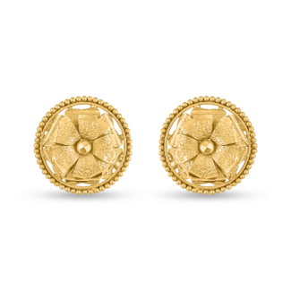 22ct Sunrise Gold Rosette Earring Studs | 15mm