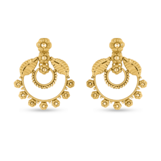 22ct Gold Rosette Floral Drop Earrings