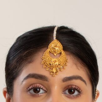 22ct Gold Tikka With Pearl chain | 6 Inches 22ct Gold Tikka With Pearl chain | 6 Inches