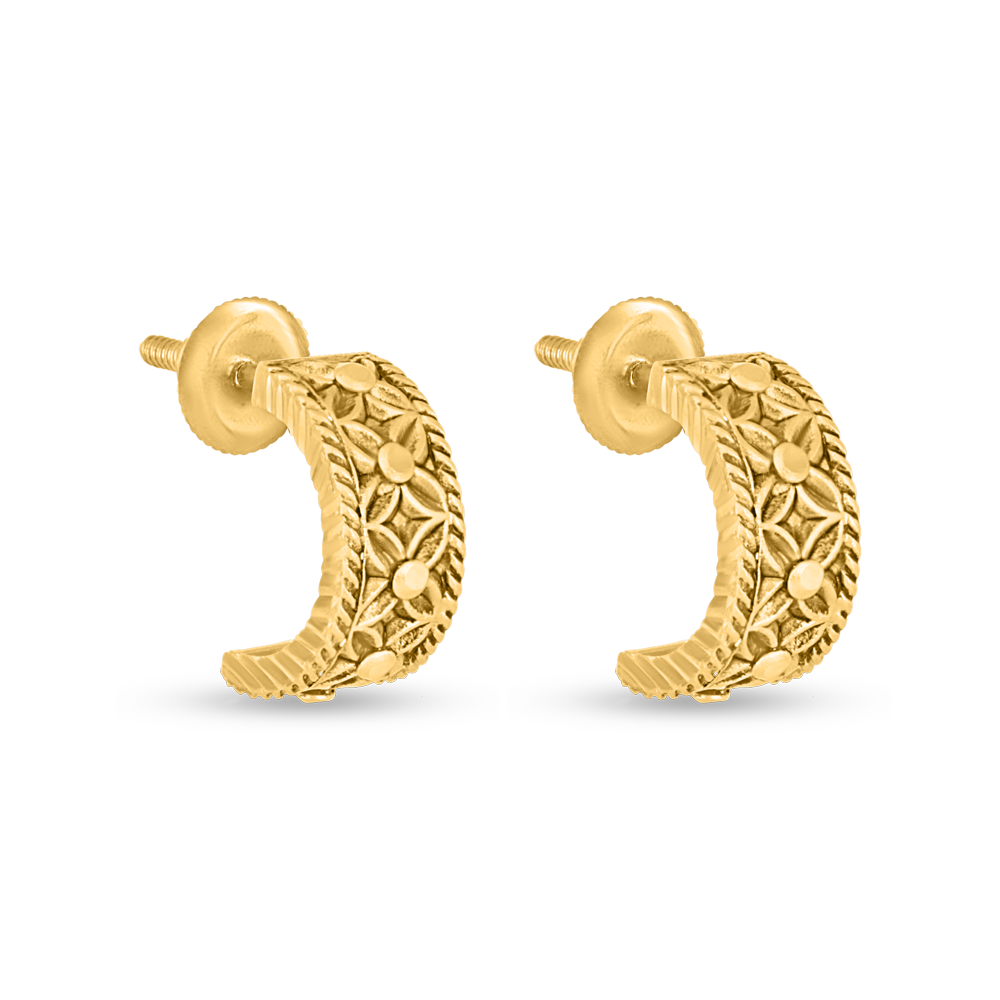 قرط أرماري دائري ذهبي عيار 22 قيراط | 6 مم قرط أرماري دائري ذهبي عيار 22 قيراط | 6 مم