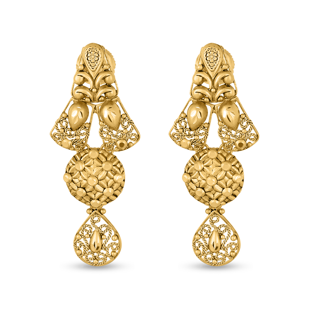 22 Ayar Altın Damla Küpe 22 Ayar Altın Damla Küpe