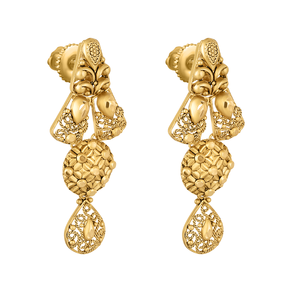 22 Ayar Altın Damla Küpe 22 Ayar Altın Damla Küpe