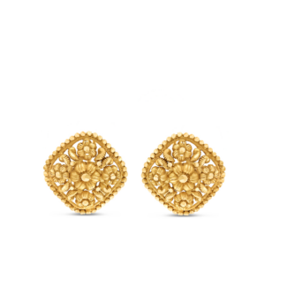 Rosette 22ct Sunrise Gold Square Stud | 14mm Rosette 22ct Sunrise Gold Square Stud | 14mm