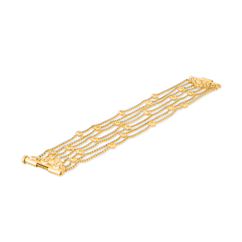 22 Ayar Sunrise Altın Rozet Şelale Bileklik | 6,5 inç 22 Ayar Sunrise Altın Rozet Şelale Bileklik | 6,5 inç