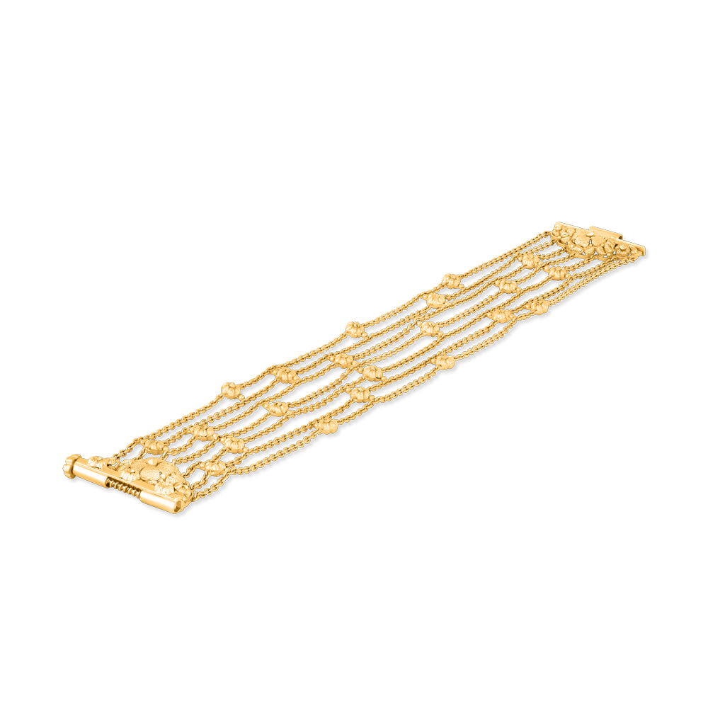 22 Ayar Sunrise Altın Rozet Şelale Bileklik | 6,5 inç 22 Ayar Sunrise Altın Rozet Şelale Bileklik | 6,5 inç