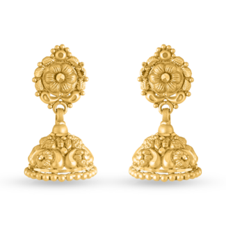 22ct Gold Floral Jhumka Earrings 22ct Gold Floral Jhumka Earrings