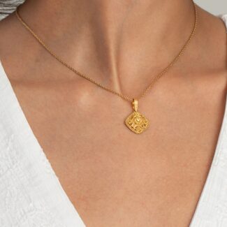 22ct Sunrise Gold Pendant | Rosette Collection | 16 mm 22ct Sunrise Gold Pendant | Rosette Collection | 16 mm