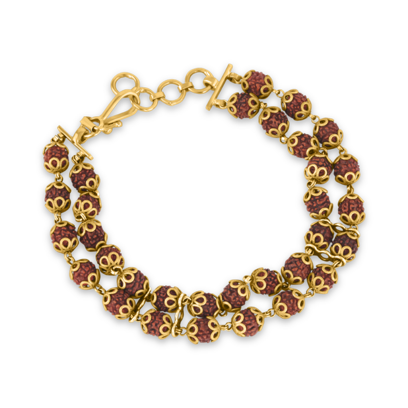 22ct Gold Rudraksh Double Line Armband | 7,5 Zoll 22ct Gold Rudraksh Double Line Armband | 7,5 Zoll