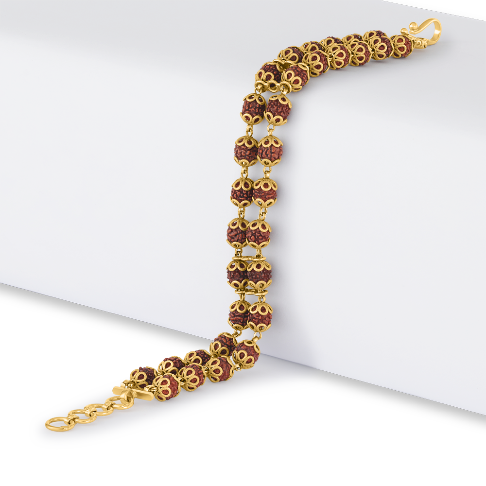 سوار خط مزدوج من الذهب عيار 22 قيراط من الردراكش | 7.5 بوصة سوار خط مزدوج من الذهب عيار 22 قيراط من الردراكش | 7.5 بوصة