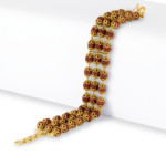 22ct Gold Rudraksh drei Linie Armband | 7,5 Zoll