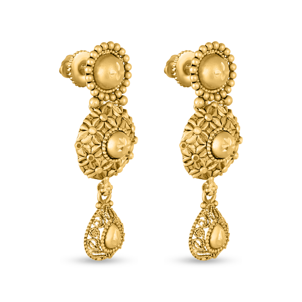 22 Ayar Altın Damla Küpe 22 Ayar Altın Damla Küpe