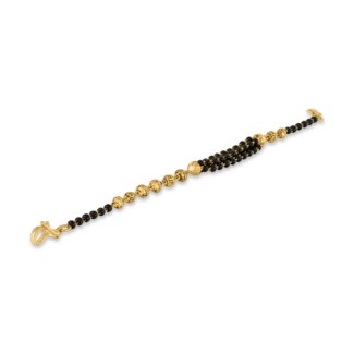 22ct Gold Bracelet with Black Beads | 7 Inches
