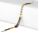 سوار ذهب عيار 22 قيراط مع خرز أسود | 7 بوصة سوار ذهب عيار 22 قيراط مع خرز أسود | 7 بوصة