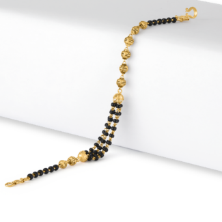 22ct Gold Bracelet with Black Beads | 7 Inches 22ct Gold Bracelet with Black Beads | 7 Inches