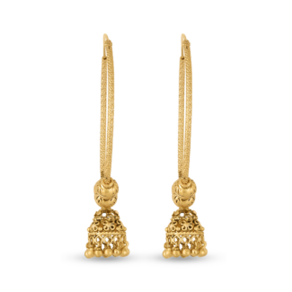 Indian Gold Hoop Earrings with Jumkha