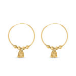 أقراط هندية ذهبية دائرية من الذهب مع جومخة أقراط هندية ذهبية دائرية من الذهب مع جومخة