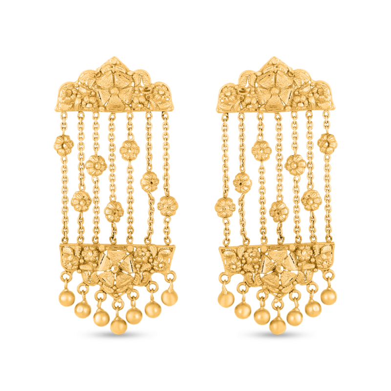 22 Ayar Gündoğumu Altın Gelin Damla Küpesi 22 Ayar Gündoğumu Altın Gelin Damla Küpesi