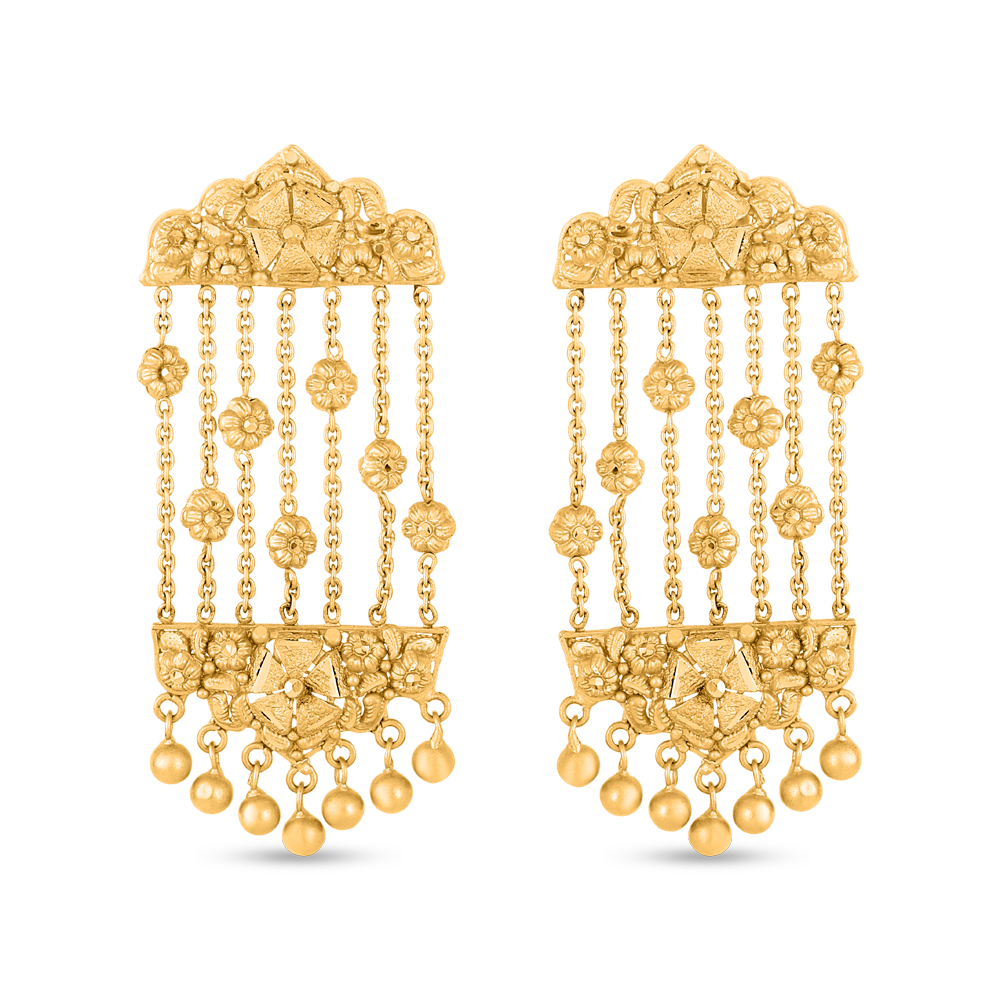 22 Ayar Gündoğumu Altın Gelin Damla Küpesi 22 Ayar Gündoğumu Altın Gelin Damla Küpesi