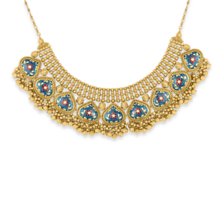 22ct Gold Blue Enamel Necklace | Maharani Collection 22ct Gold Blue Enamel Necklace | Maharani Collection
