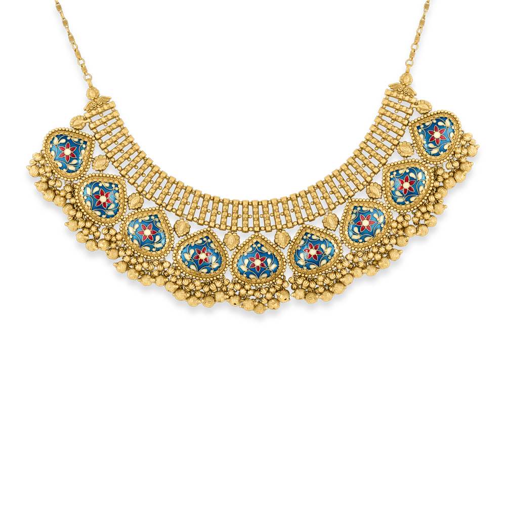 22 Ayar Altın Mavi Mineli Kolye | Maharani Koleksiyonu 22 Ayar Altın Mavi Mineli Kolye | Maharani Koleksiyonu