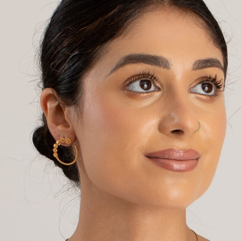 22ct Sunrise Gold Rosette Hoop Style Earring Studs 22ct Sunrise Gold Rosette Hoop Style Earring Studs