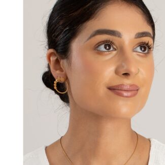 22ct Sunrise Gold Rosette Hoop Style Earring Studs 22ct Sunrise Gold Rosette Hoop Style Earring Studs