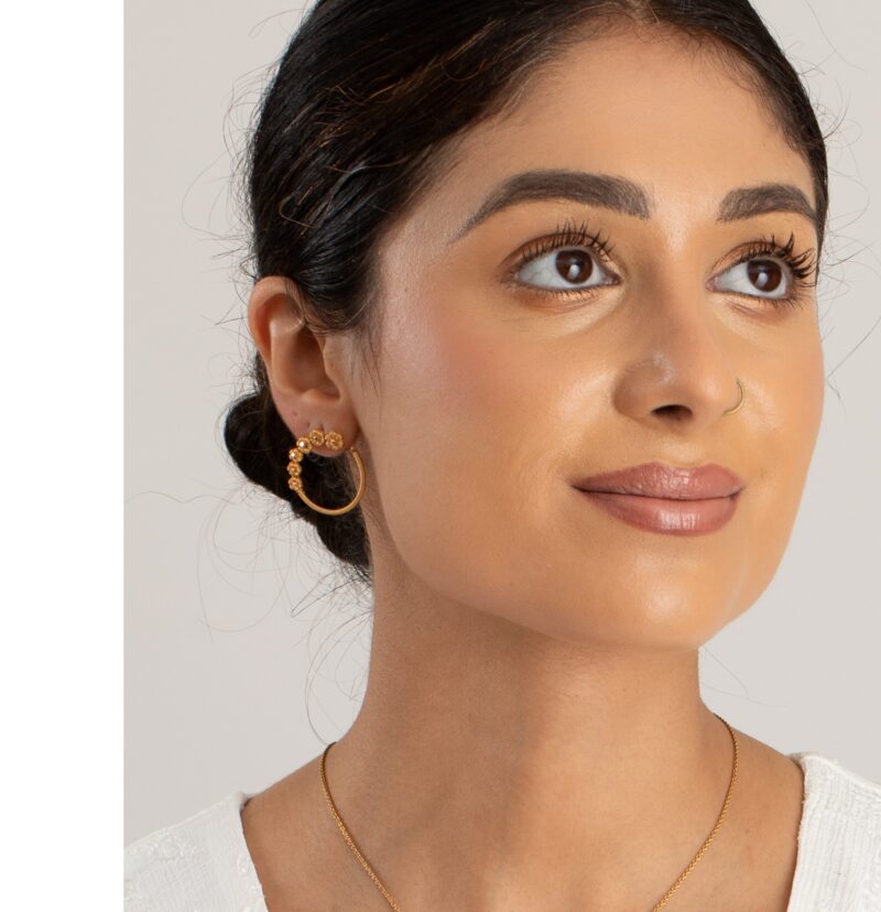 22ct Sunrise Gold Rosette Hoop Style Earring Studs 22ct Sunrise Gold Rosette Hoop Style Earring Studs