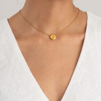 22ct Sunrise Gold Single Rosette Motif Necklace