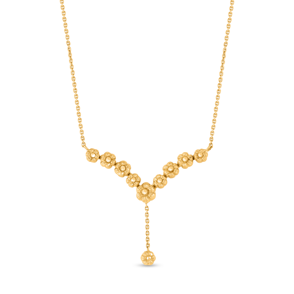 سلسال من الذهب عيار 22 قيراط مع زخارف زهور | مجموعة الورود سلسال من الذهب عيار 22 قيراط مع زخارف زهور | مجموعة الورود