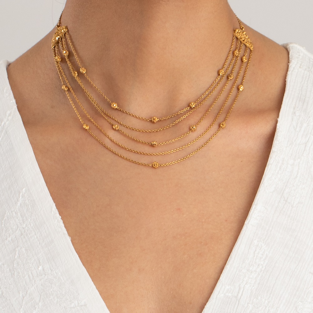 Beş Katlı 22 Ayar Sunrise Altın Rozet Kolye Beş Katlı 22 Ayar Sunrise Altın Rozet Kolye