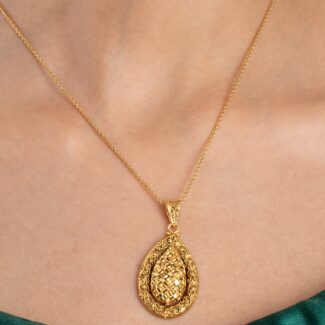 Pear Drop 22K Gold Pendant